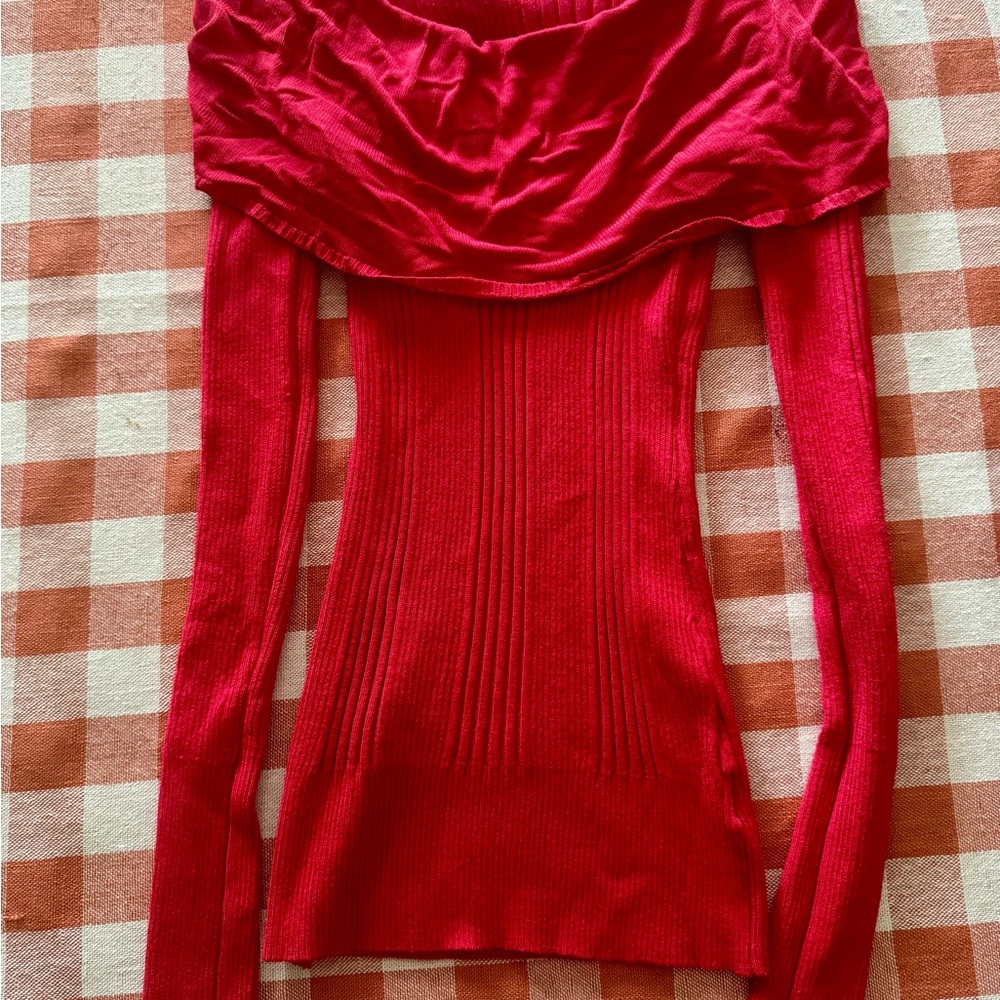 Pink Republic Red Off-Shoulder Sweater